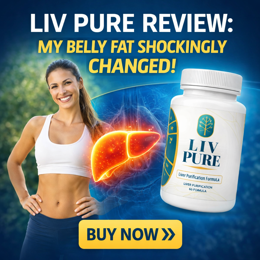 Liv Pure review showing belly fat reduction and liver health support supplement