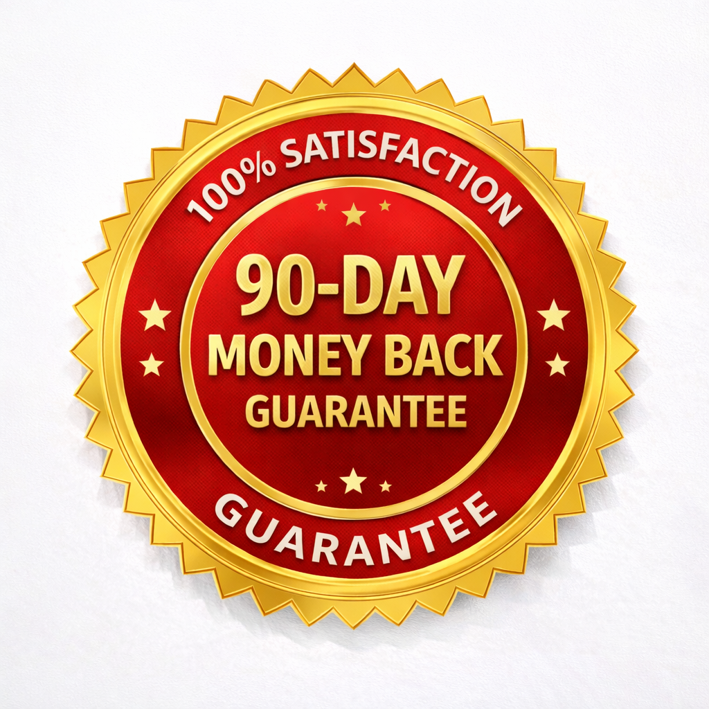 SugarMute review 90-day money-back guarantee badge for risk-free purchase