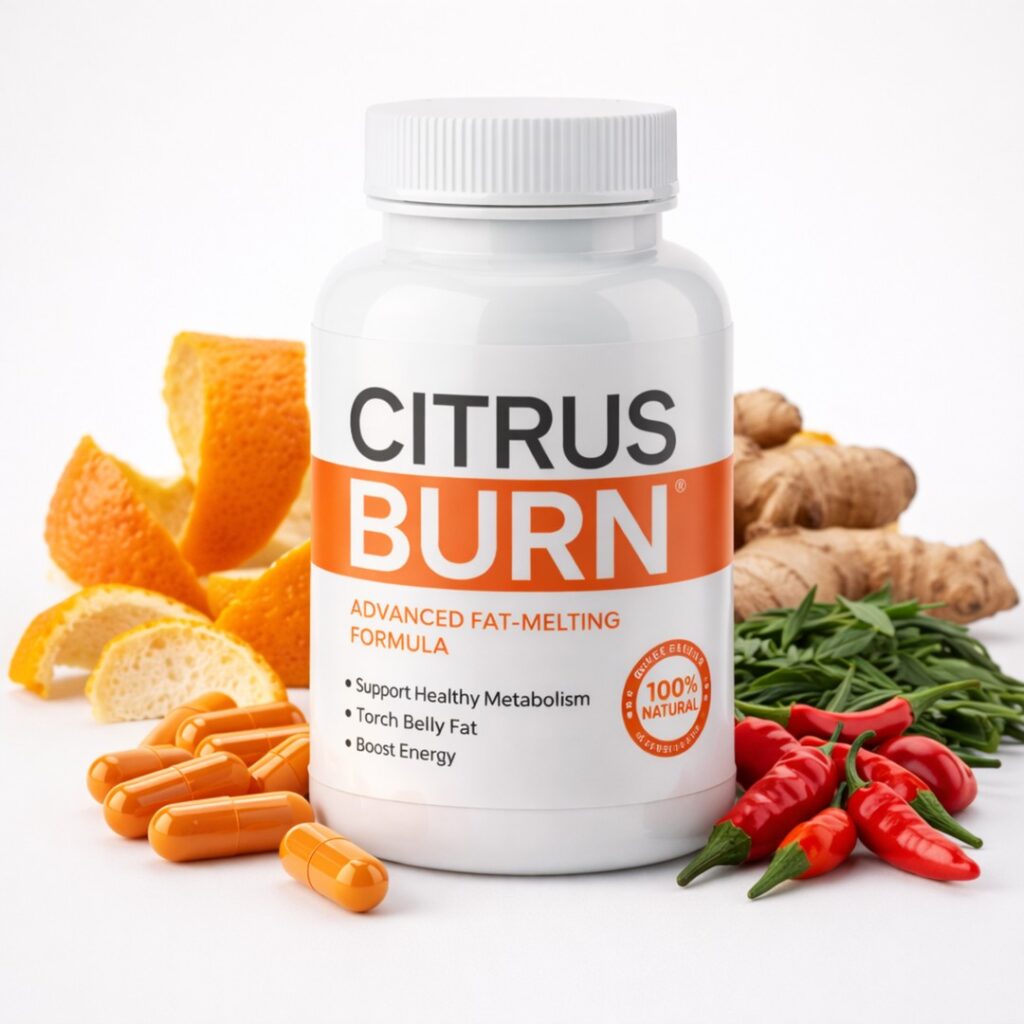 CitrusBurn supplement bottle with natural fat-burning ingredients