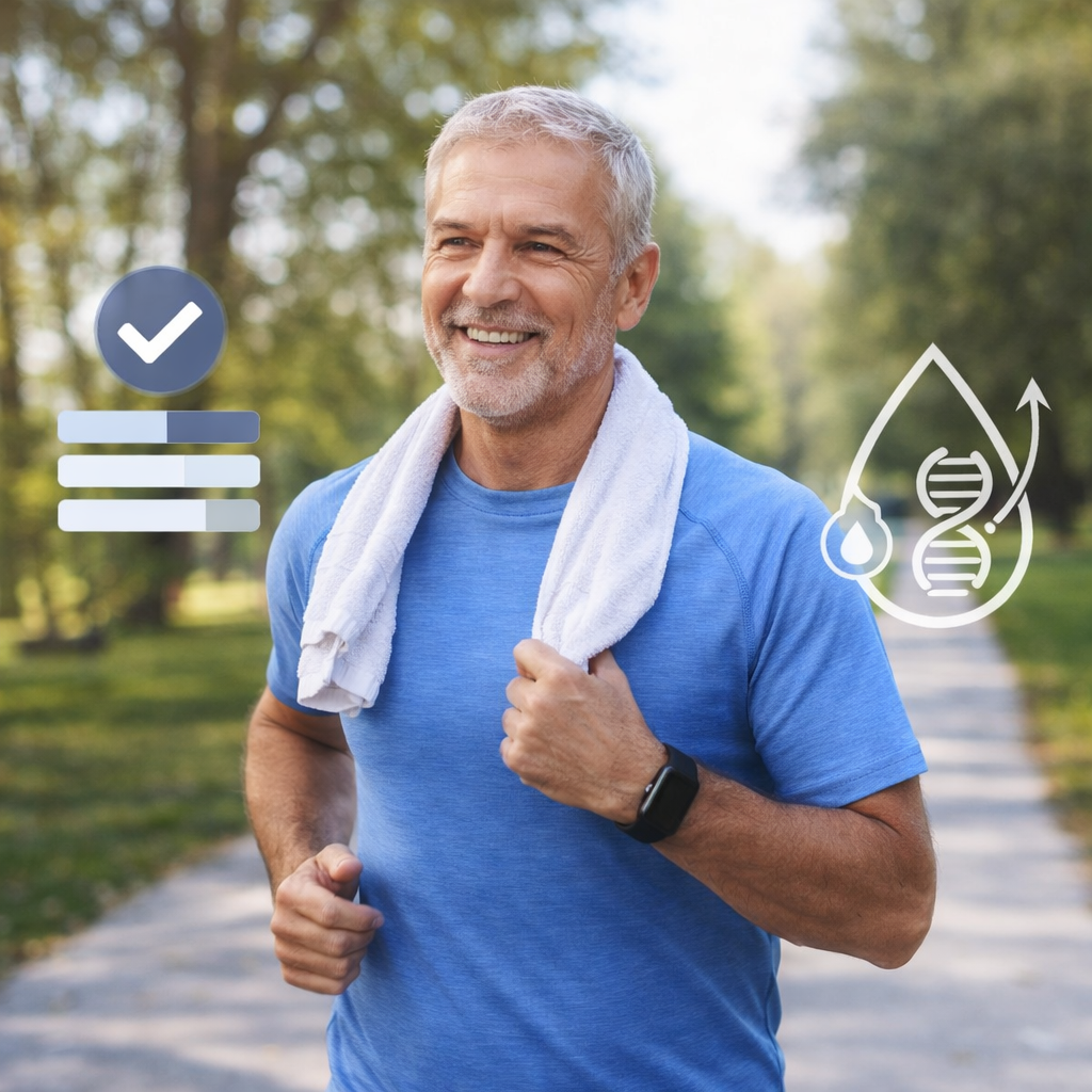 Healthy adult enjoying active lifestyle with balanced blood sugar levels after using GlucoBerry supplement