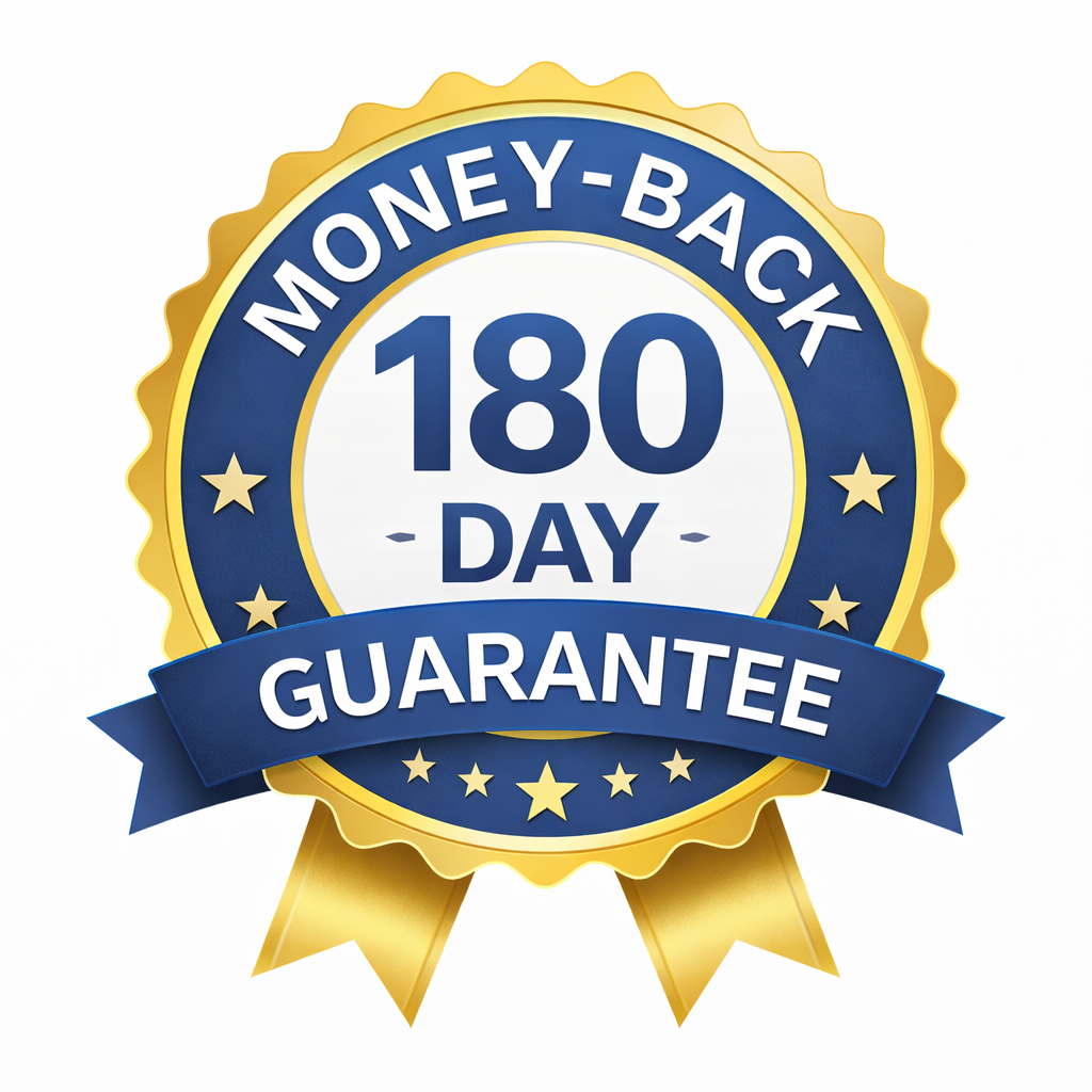 GlucoBerry 180 day money back guarantee showing risk free purchase and refund policy