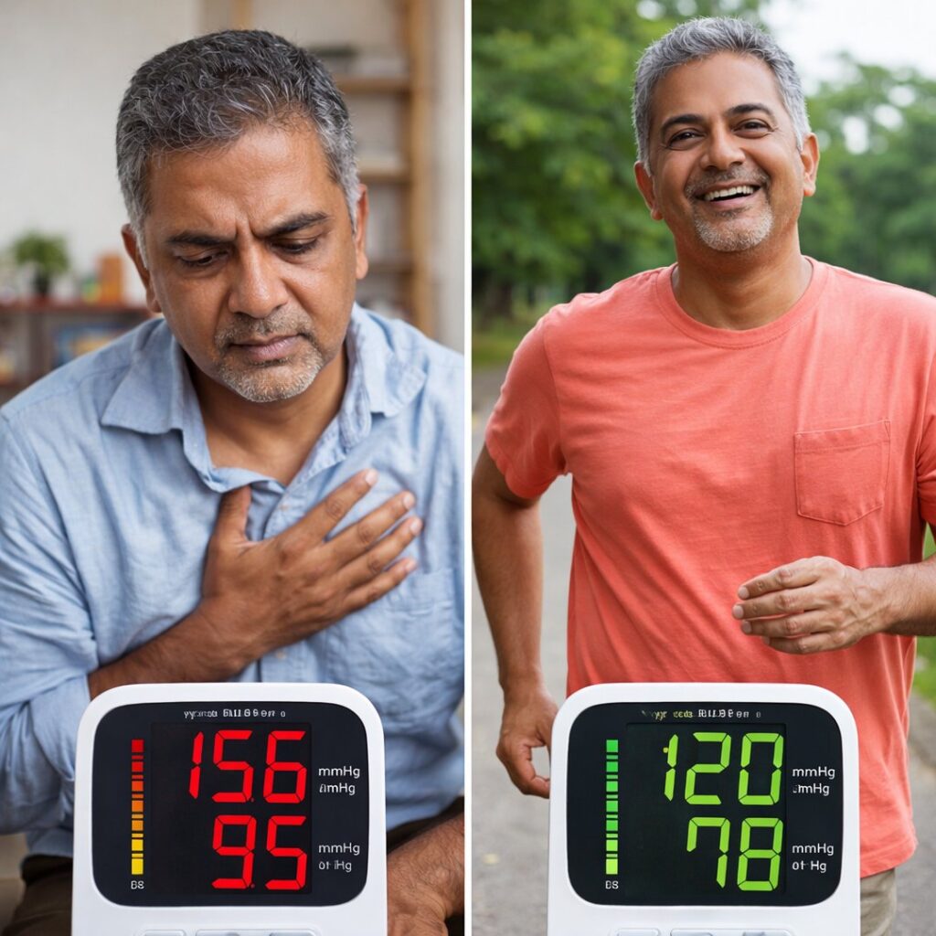 Cardio Shield review showing before and after blood pressure improvement naturally