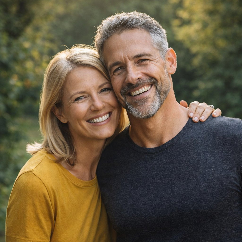 Happy confident mature couple enjoying better energy and vitality with EndoPeak supplement