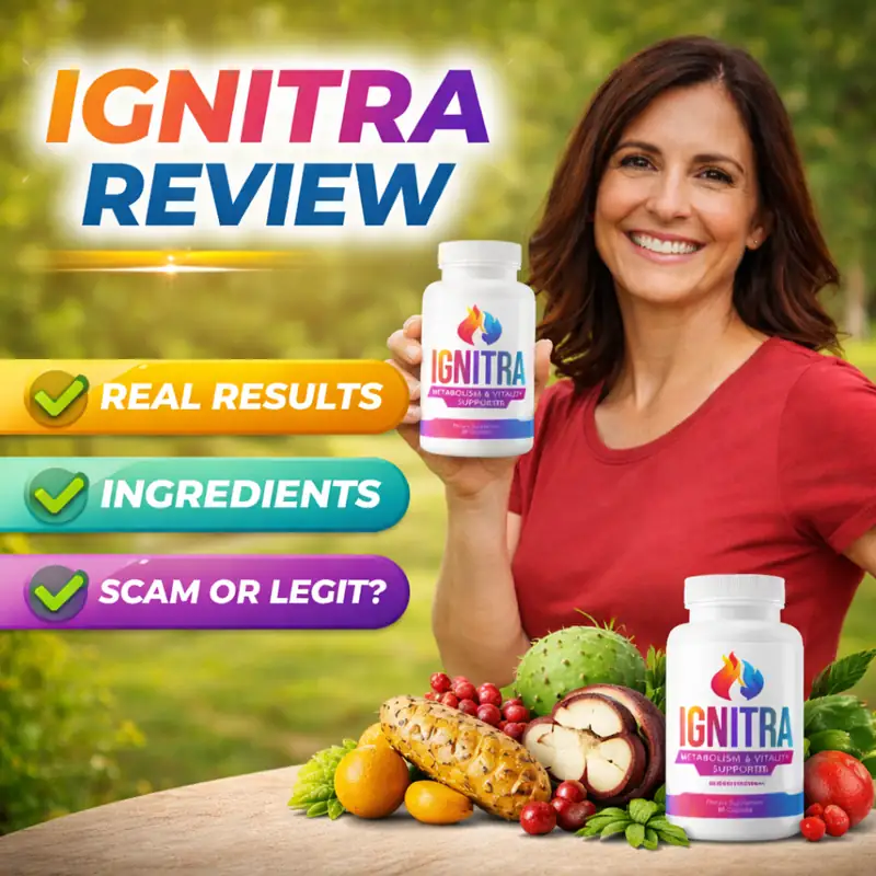 Ignitra review featured image showing real results, ingredients, and product bottle