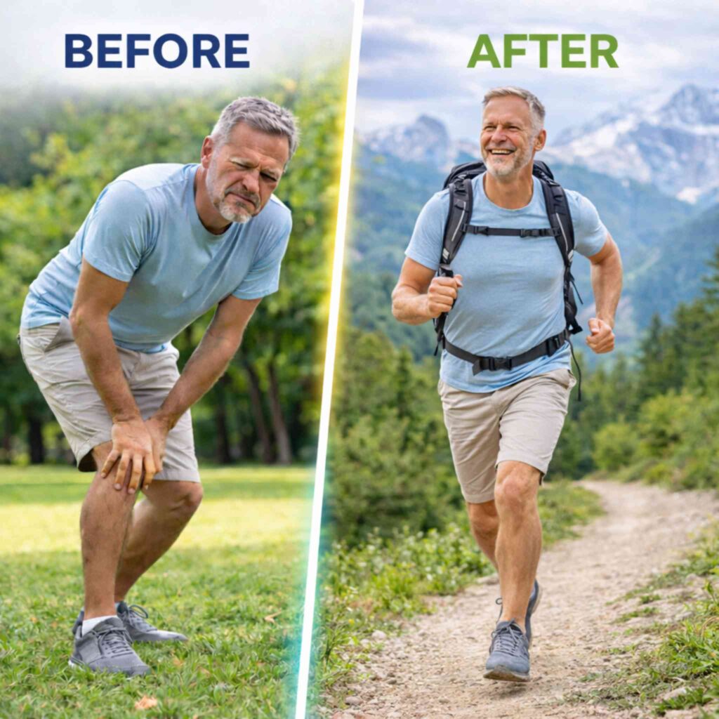 Joint Vive review before and after showing improved joint mobility and knee flexibility