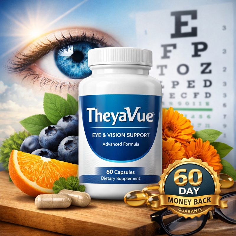 TheyaVue review featured image showing eye health supplement for vision support