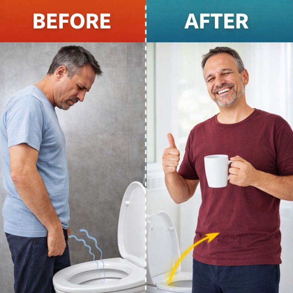 Titan Flow before and after results showing improved urinary flow