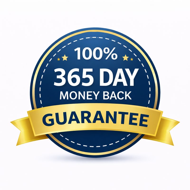 365 day money back guarantee badge for VENOPLUS 8 – risk free purchase