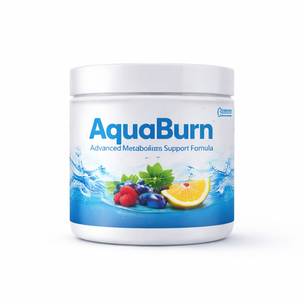 Aquaburn review official supplement bottle with blue label metabolism support formula