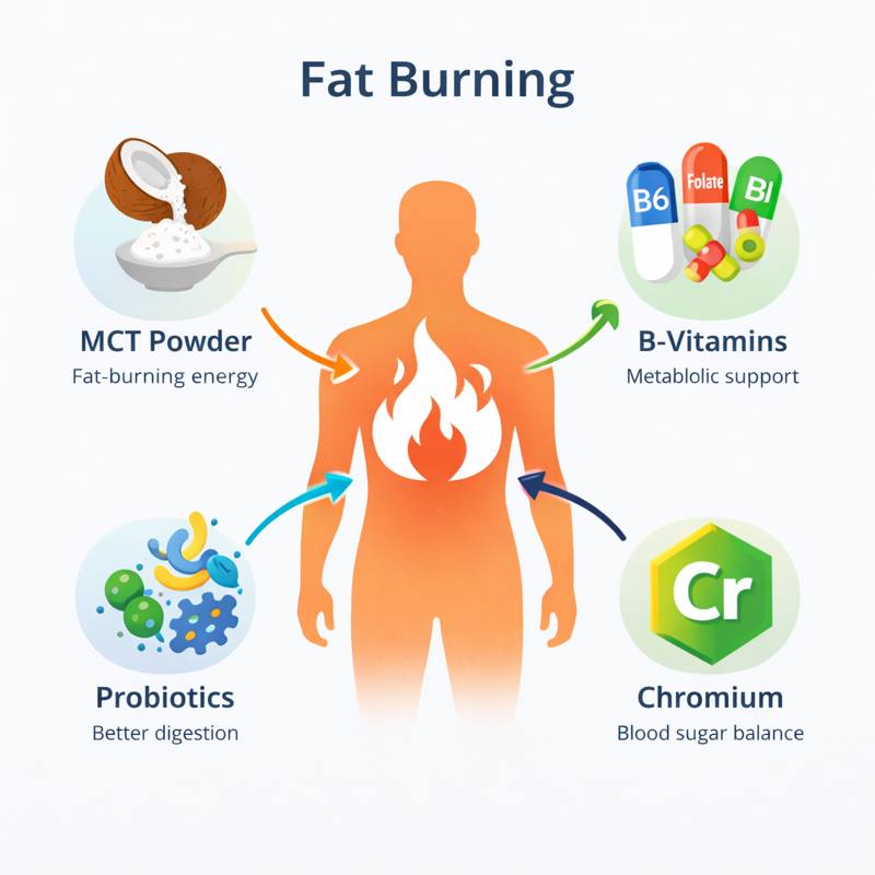 BioVanish review ingredients infographic showing MCT powder B vitamins probiotics and chromium