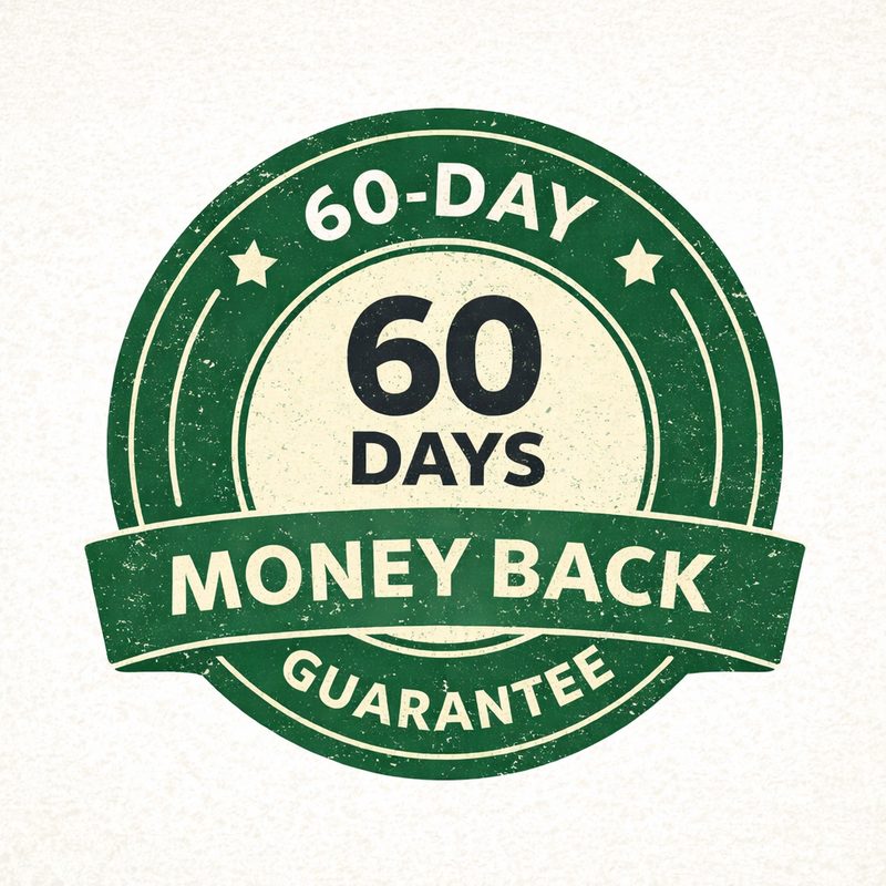 CelluCare review 60 day money back guarantee badge for risk free purchase