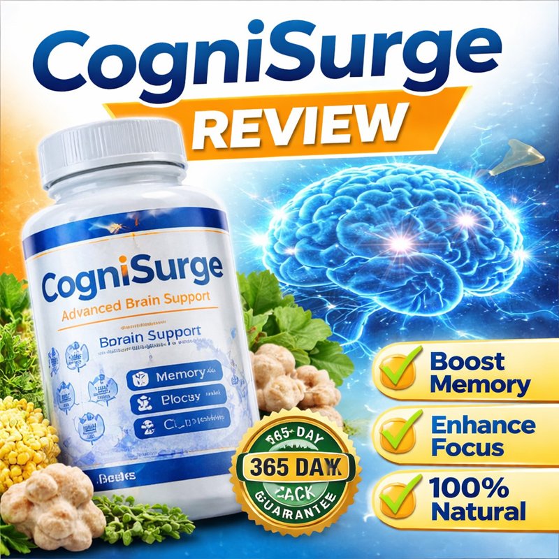 CogniSurge review featured image showing brain support supplement for memory and focus