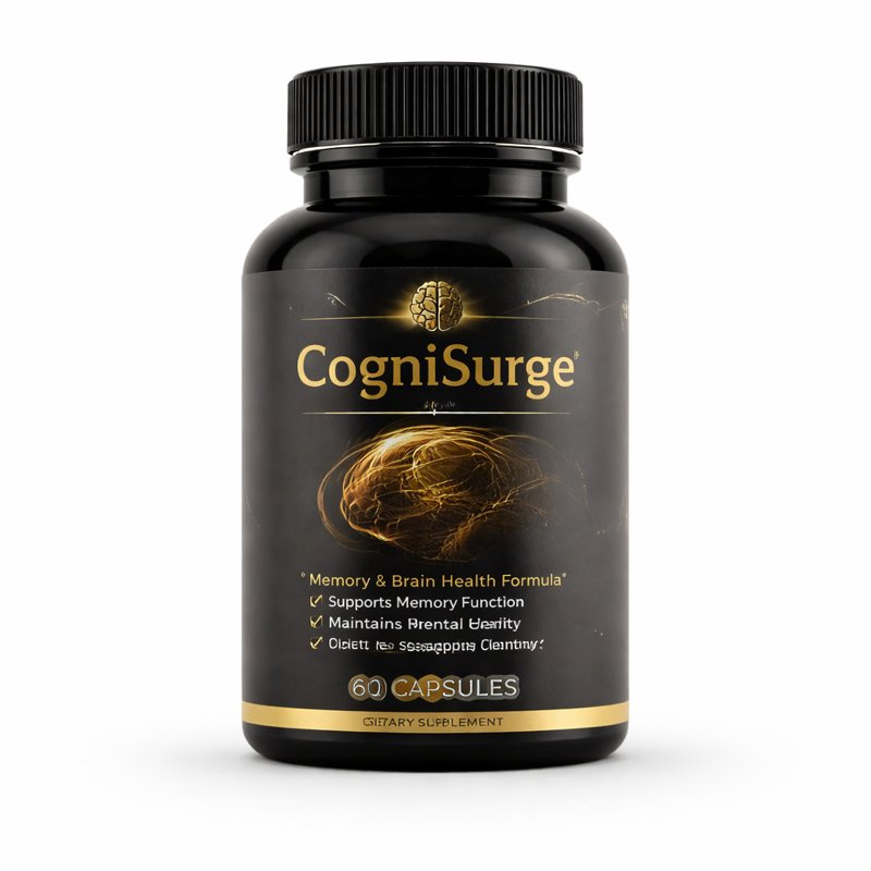 CogniSurge supplement bottle for memory, focus, and brain health support