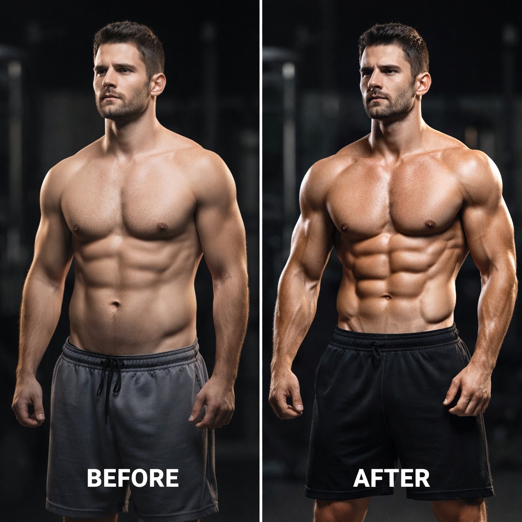 Critical T review results before and after body transformation showing muscle definition strength and stamina improvement
