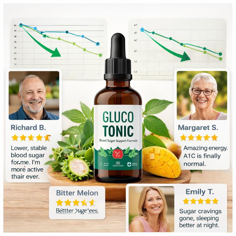 GlucoTonic customer reviews showing improved blood sugar levels and increased energy