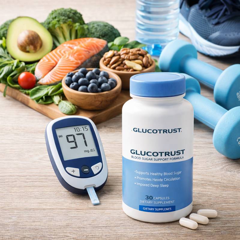 GlucoTrust healthy lifestyle blood sugar support supplements diet exercise