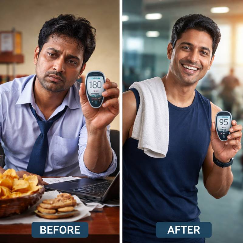GlycoMute review before and after blood sugar transformation showing improved glucose levels and energy