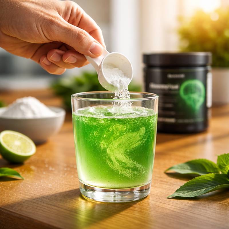 MemoryFuel review showing how to mix MemoryFuel powder in water for daily brain support