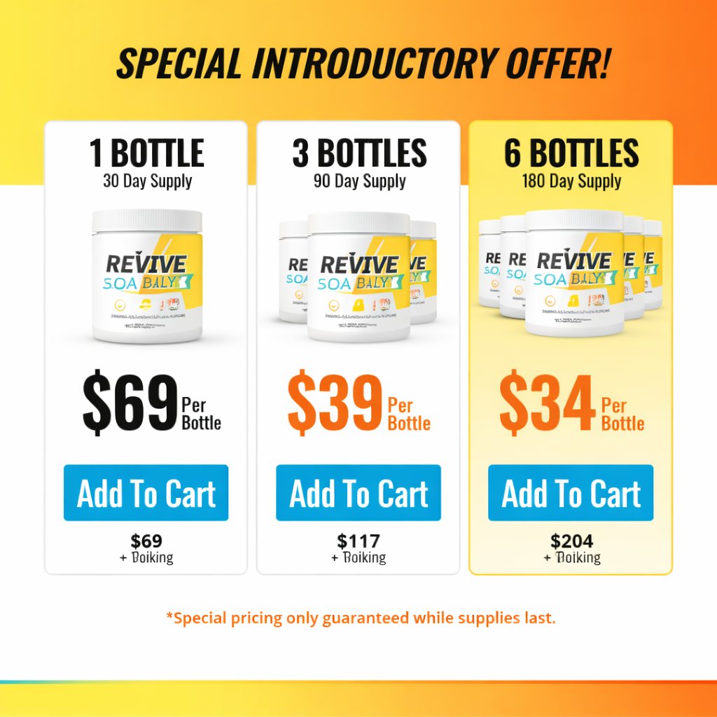 Revive Daily pricing bundles showing bottle packages and discounts – Revive Daily review offer image