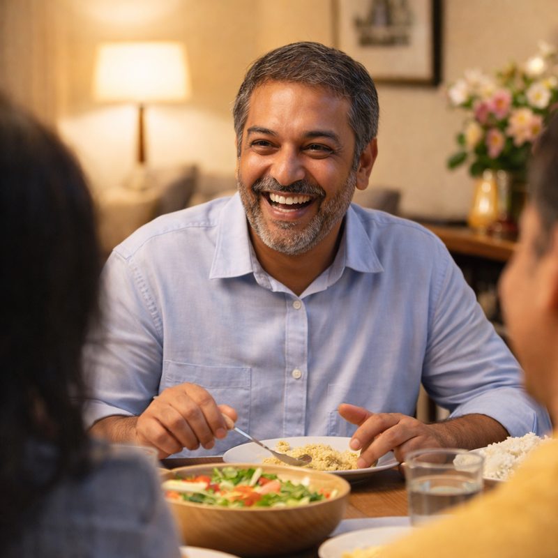 SonoVive review showing improved hearing results with happy family conversation after using the supplement