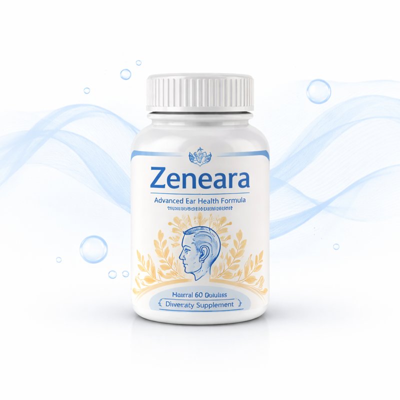 Zeneara supplement bottle on white background for stress relief – Zeneara review