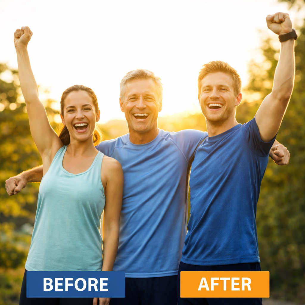 Advanced Mitochondrial review happy healthy people with high energy active lifestyle natural energy supplement results