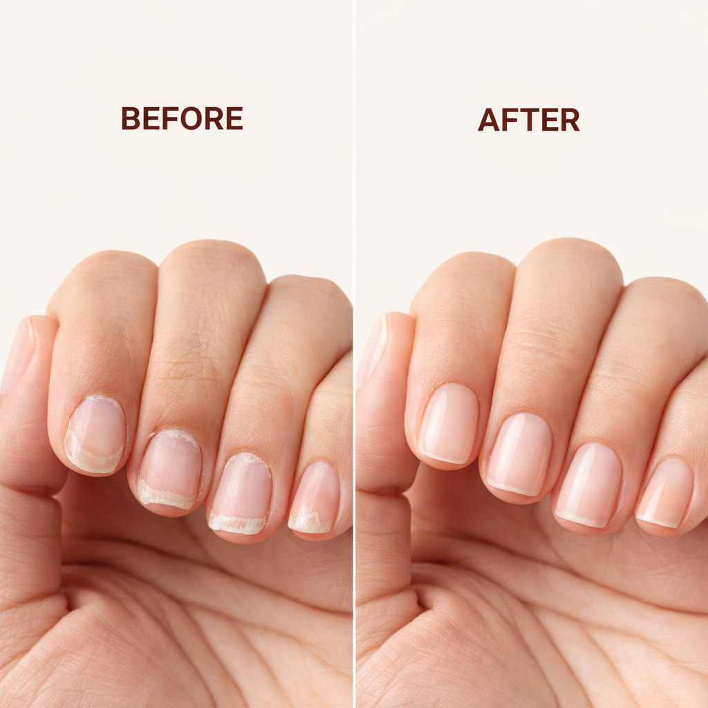 AppaNail review before and after results showing improved nail health stronger and smoother fingernails