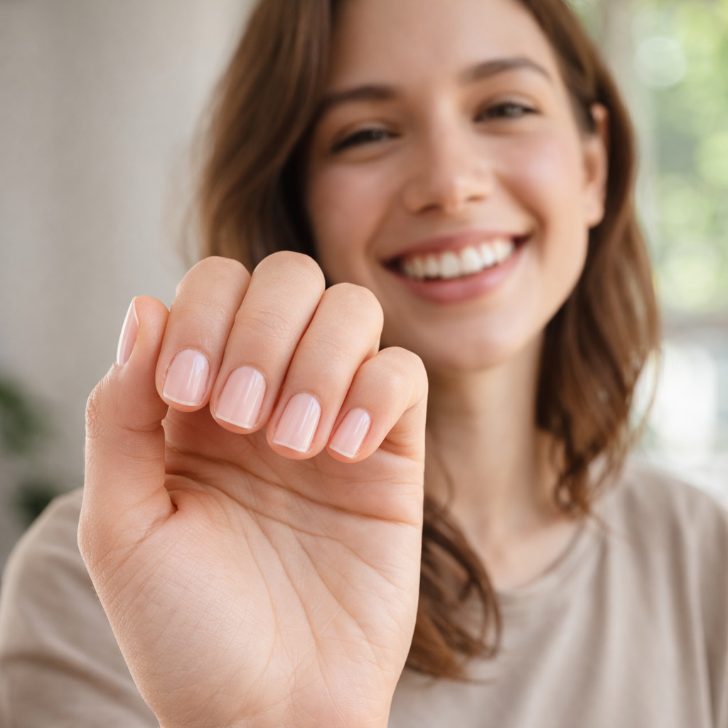 AppaNail review customer showing healthy nails smiling natural lifestyle result after using AppaNail supplement