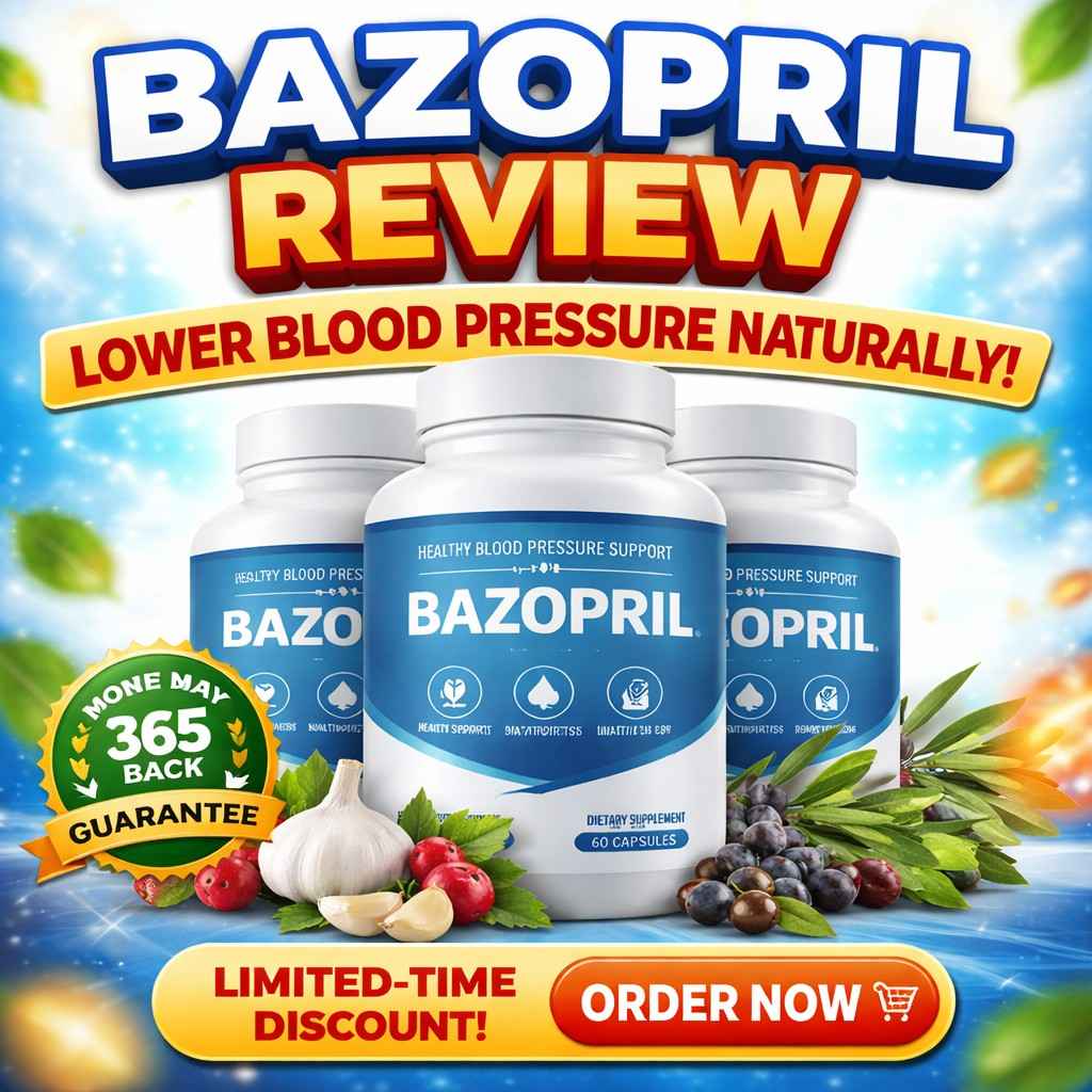 Bazopril review natural blood pressure supplement bottles with discount offer and 365 day money back guarantee