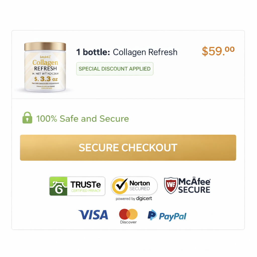 Collagen Refresh official website secure checkout payment options trust badges buy collagen supplement online safe purchase