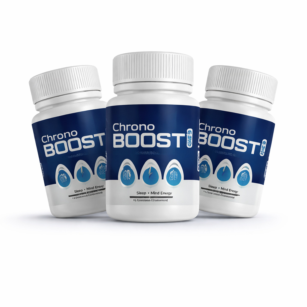 Chronoboost supplement bottle for sleep energy and brain health natural formula review