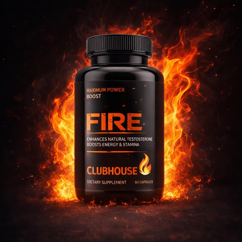 Clubhouse Fire supplement bottle review male vitality energy booster formula