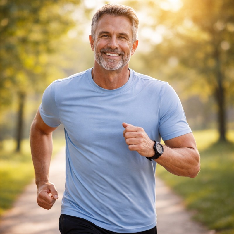 Clubhouse review active confident man running outdoors showing energy stamina and healthy lifestyle