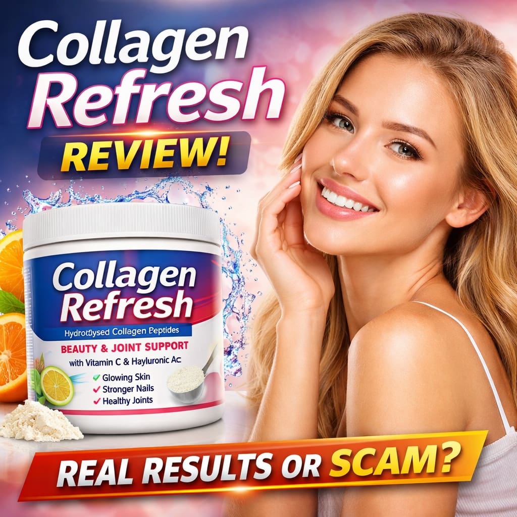Collagen Refresh review featured image collagen supplement for glowing skin wrinkle reduction anti aging results before after skin transformation