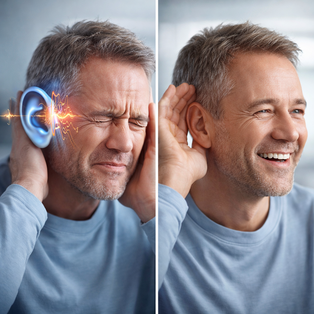 Echoxen review before and after tinnitus relief showing improved hearing clarity using natural hearing support supplement