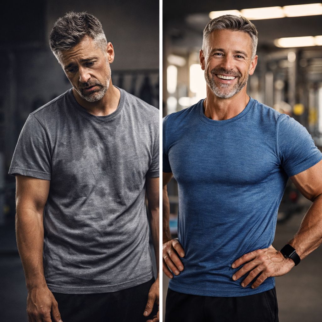EndoPump review before and after transformation showing middle aged man improved energy stamina and confidence after using natural supplement
