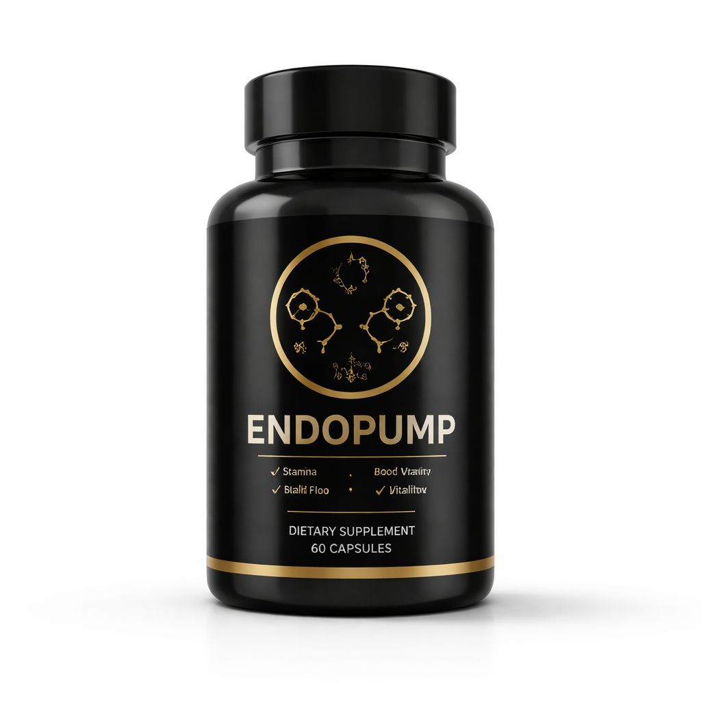EndoPump supplement bottle official product image natural male vitality formula for stamina energy and blood flow support