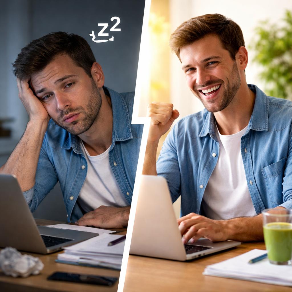 Enki Elixir before and after results showing improved energy focus reduced stress transformation natural supplement benefits