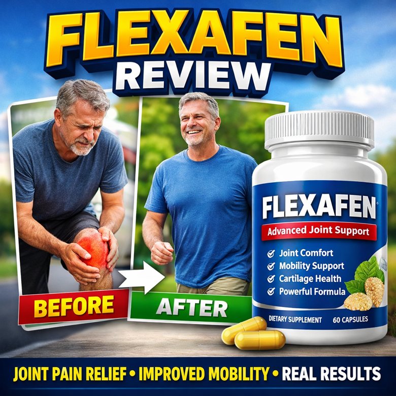 Flexafen review showing before and after joint pain relief results improved mobility supplement