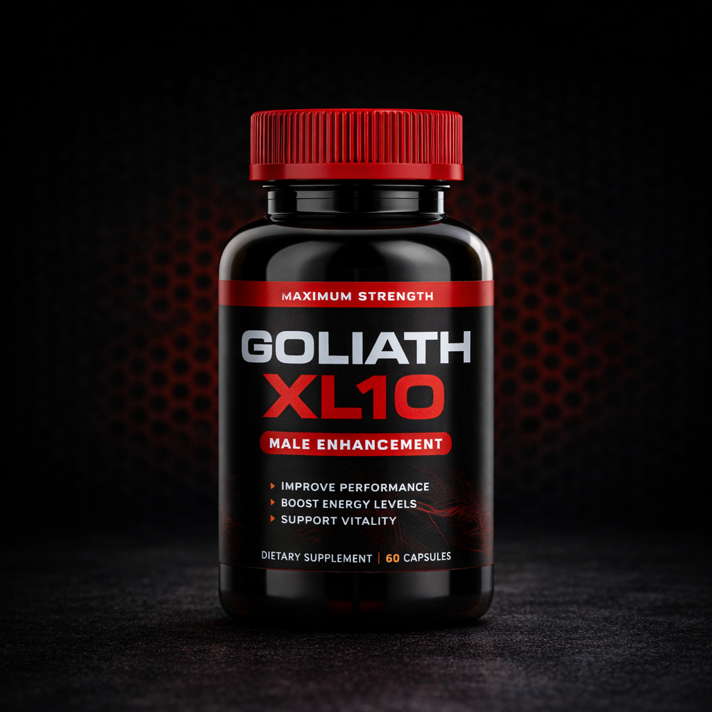 Goliath XL 10 supplement bottle for male enhancement energy stamina performance support