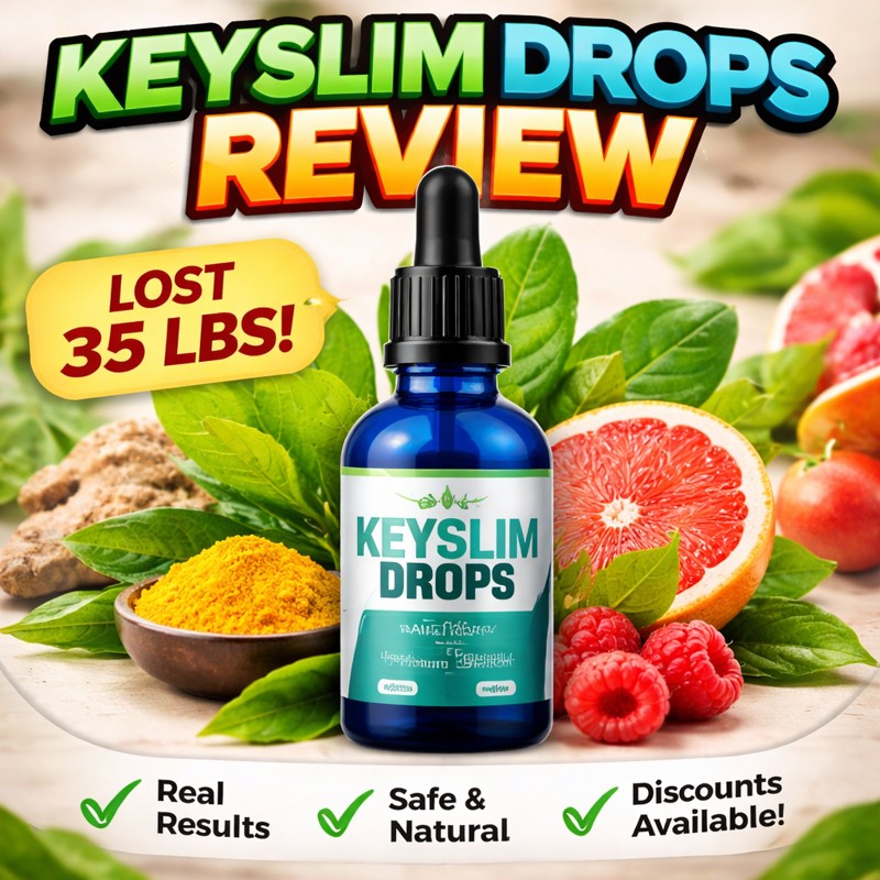 KEYSLIM DROPS review bottle with natural ingredients showing real results weight loss supplement