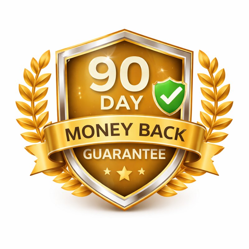Leptozan review 90 day money back guarantee badge for weight loss supplement