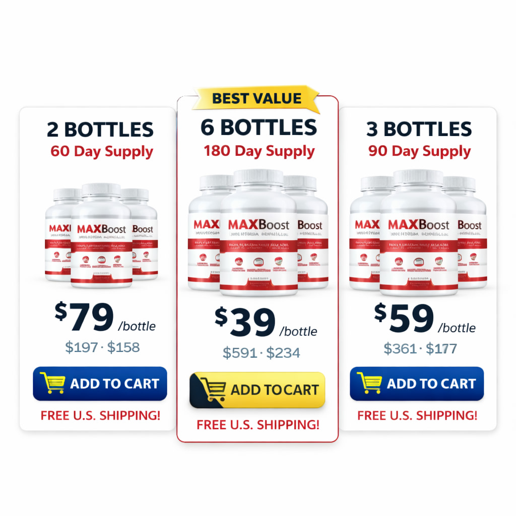 Max Boost pricing packages 2 bottle 3 bottle 6 bottle cost discount bundle male enhancement supplement buy online