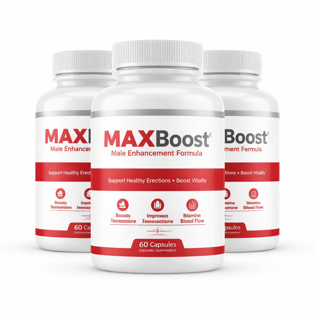 Max Boost supplement bottle review male enhancement formula for testosterone support stamina energy and performance
