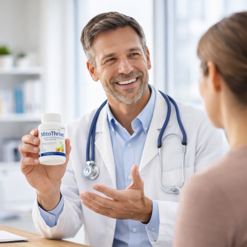 MitoThrive review doctor discussing benefits of mitochondrial energy supplement