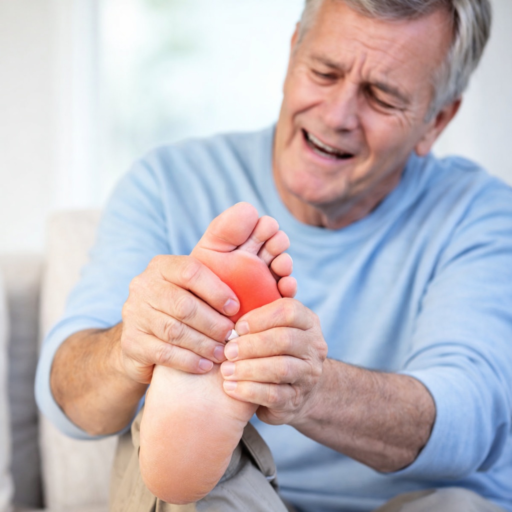 Person massaging foot for nerve pain relief – Nerve Soothe review neuropathy support supplement