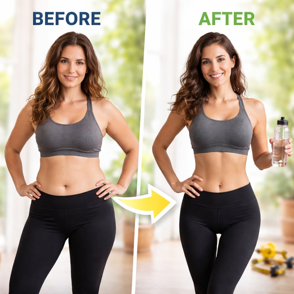 Nicoya PuraTea review before and after weight loss transformation showing fat loss results and improved healthy lifestyle