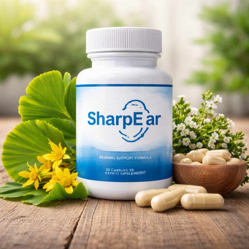 SharpEar review natural hearing support supplement with herbal ingredients for ear health and tinnitus relief