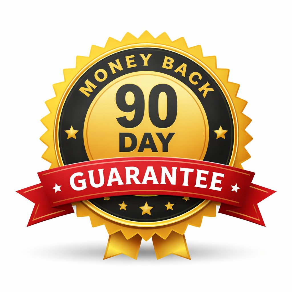 Tupi Tea review 90 day money back guarantee badge showing risk free purchase and refund policy