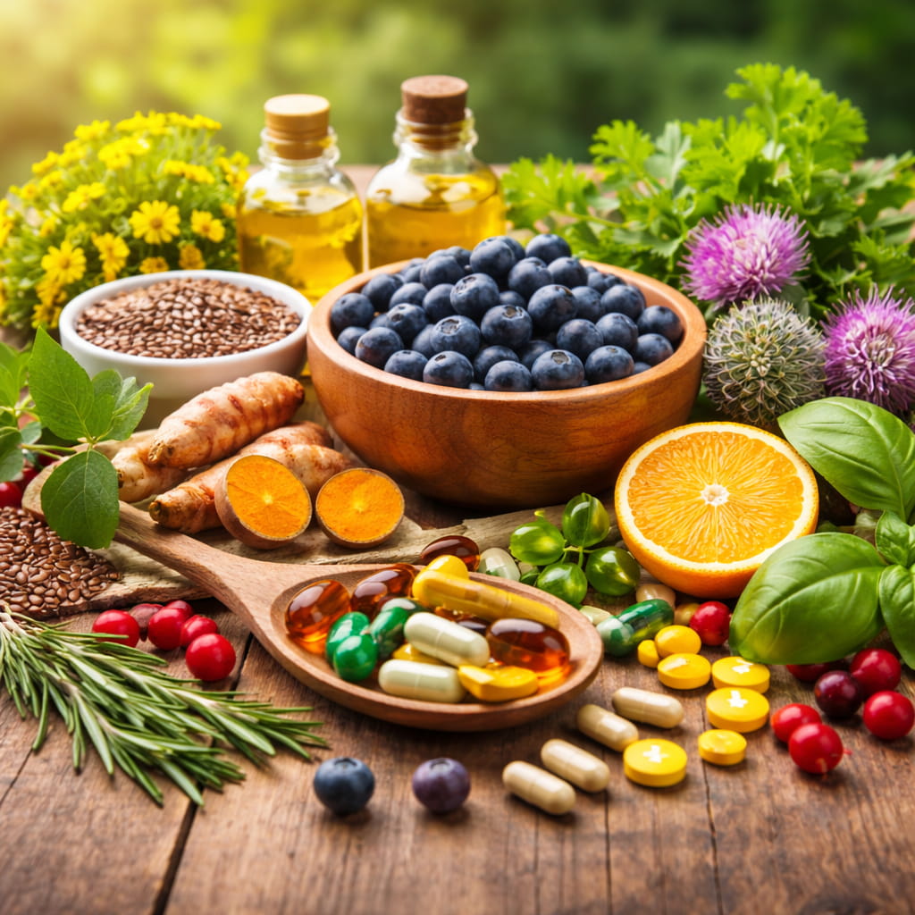 "VisiFlora ingredients natural eye health supplement with berries herbs vitamins capsules for vision clarity and eye support"